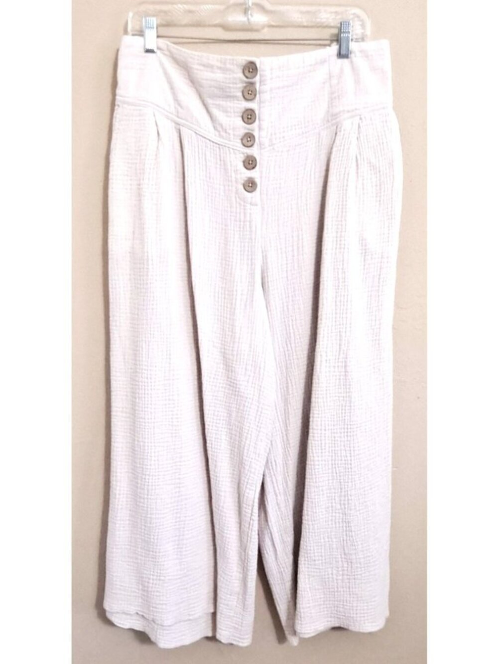 Charlie Paige XL  Wide Leg Cotton Pants 24" Inseam Beach Resortwear Gauzy